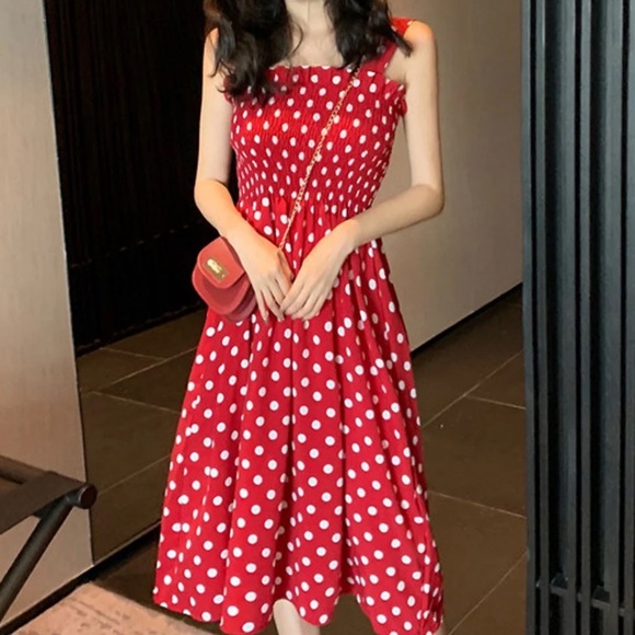 New En Saison Red Polka Dot Dress - Picture 16 of 16